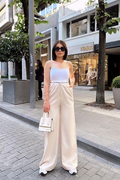 NEW LAVİVA Women's Beige Casual Pants - 700-K7220