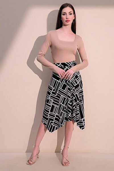 NEW LAVİVA Women's Black Skirt - 700-3242