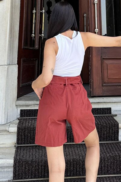 NEW LAVİVA Women's Burgundy Shorts - 700-Ss-7094