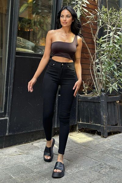 NEW LAVİVA Γυναικείο μαύρο Jean - 700-KT0097