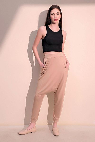 NEW LAVİVA Women's Beige Casual Baggy - 700-3170