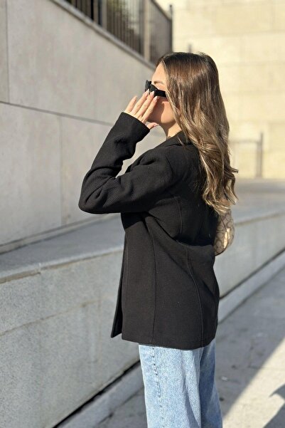 NEW LAVİVA Kadın Siyah Ceket - 700-3449