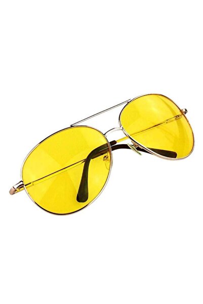 SIKS Night Driving Glasses, Metal Frame, Yellow Lenses