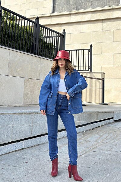 NEW LAVİVA Women's Blue Denim Jacket - 700-Kt001