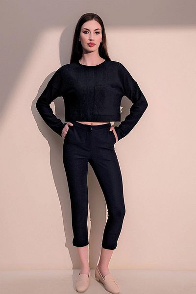 NEW LAVİVA Women's Navy Blue Trousers - 700-3186