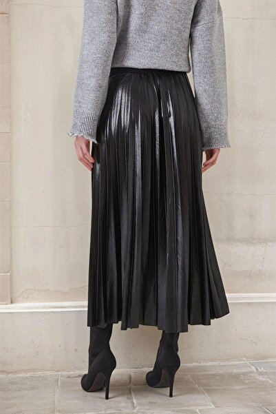 NEW LAVİVA Women's Long Pleated Skirt - 700-K7605