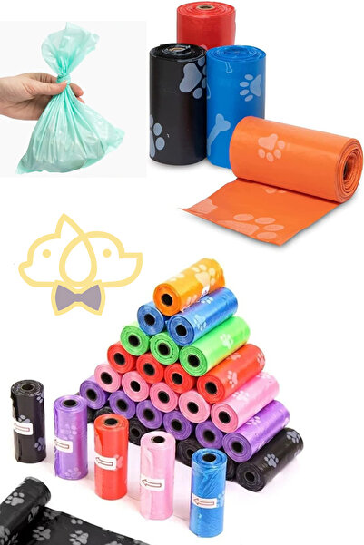 PapyonPet Kedi Köpek Kaka Poşeti 300 Adet | 20 Rulo Renkli Hijyenik Kokusuz S...