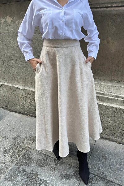 NEW LAVİVA Kadın Vizon Etek - 700-3528