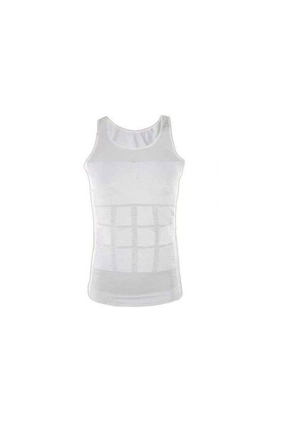 SIKS Men's Slimming Tank Top, White, Size Xxxl
