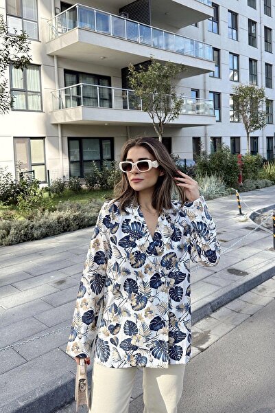 NEW LAVİVA Jachetă albastră pentru femei - 700-3371