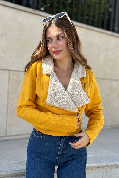 NEW LAVİVA Șapcă galbenă de pluș pentru femei - 700-3455