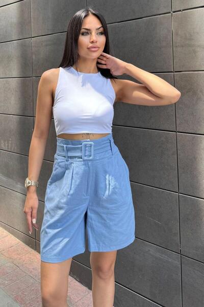 NEW LAVİVA Women's Blue Shorts - 700-Ss-7094