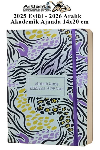 Artlantis Akademik Ajanda 2025 Eylül - 2026 Aralık 17x24 cm Lastikli 1 Adet C...
