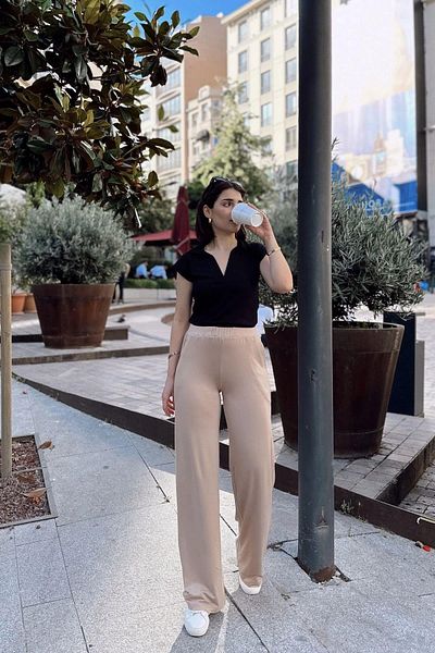 NEW LAVİVA Women's Beige Trousers - 700-3169