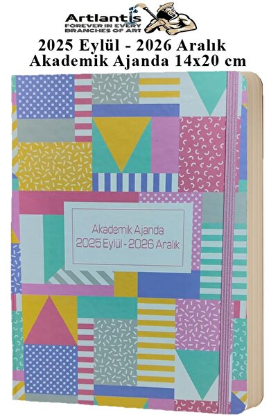 Artlantis Akademik Ajanda 2025 Eylül - 2026 Aralık 17x24 cm Lastikli 1 Adet C...