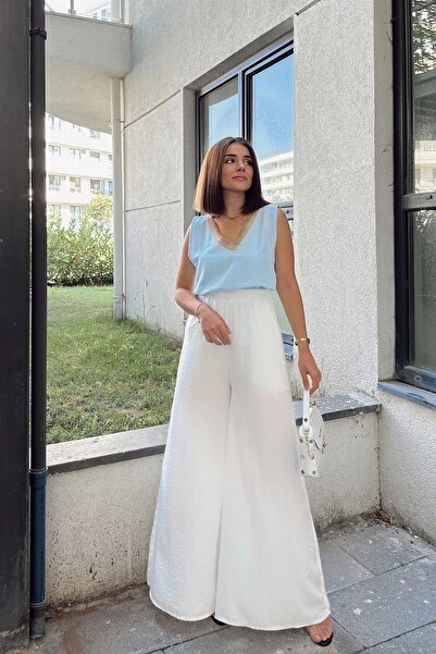 NEW LAVİVA Γυναικείο Λευκό Παντελόνι - 700-3391