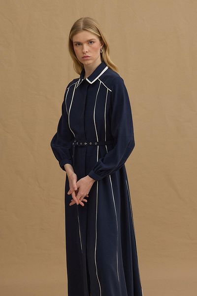Fahhar Βούκινο φόρεμα Navy Blue