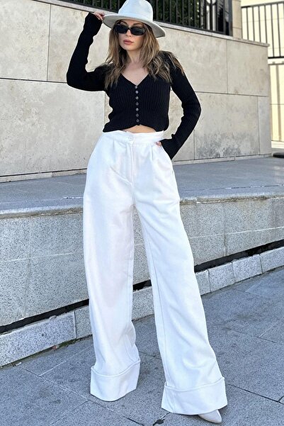 BEES JEANS Women's White Trousers - 700-3450