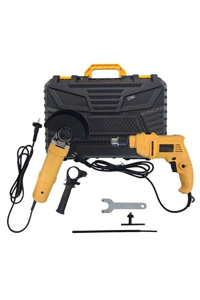 SIKS Set of 2 SIKS Tools Impact Drill (drill), Angle Grinder, 780W, 2 Speeds, 10000 Rotations/Minute
