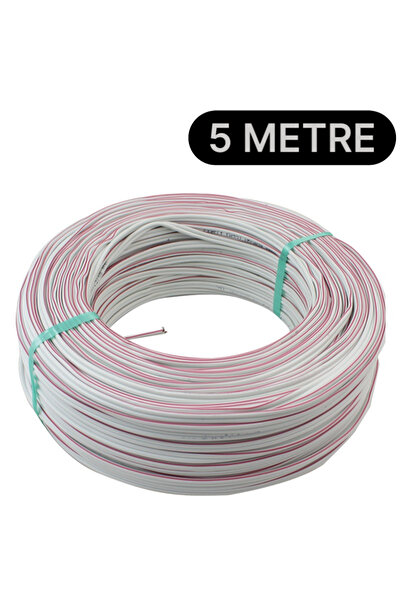 nelerbulurum 5 METRE 2*0,75 Hoparlör Ses Sitemi Kablosu - Hoporlör Elektrik T...