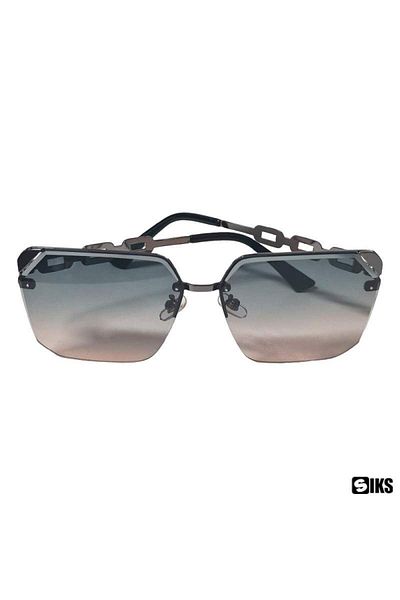 SIKS M21 SIKS Polarized Sunglasses With Black/Brown Gradient Lenses, Green Chain Arm Insert, Gift Case