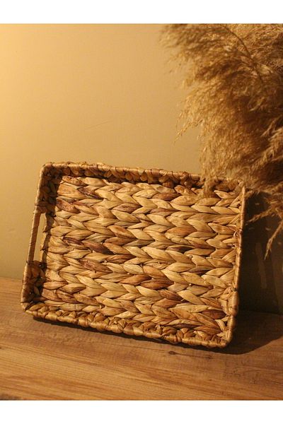 Paganca Wicker Water Hyacinth Rectangular Tray Small Size