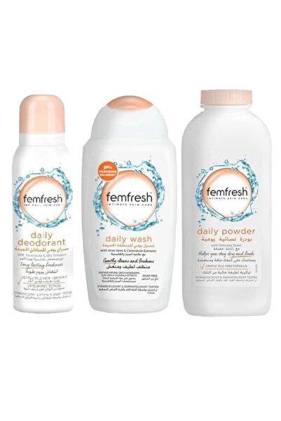 Femfresh مجموعة العناية الصحية الخاصة بالسيدات للمناطق الحميمة 3 قطع