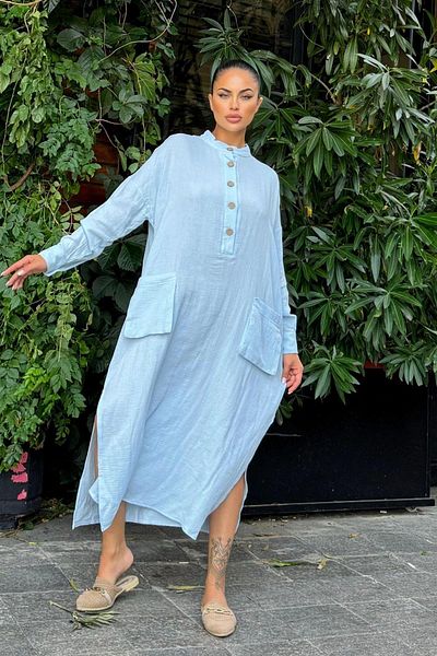 NEW LAVİVA Rochie albastră pentru femei - 700-3620