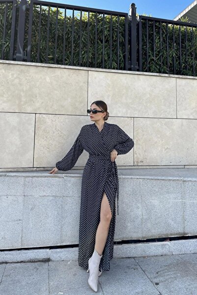 NEW LAVİVA Women's Long Double Breasted Dress - 700-3415