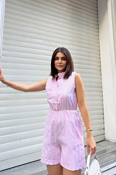 NEW LAVİVA Women's Lilac Shorts Jumpsuit - 700-3421