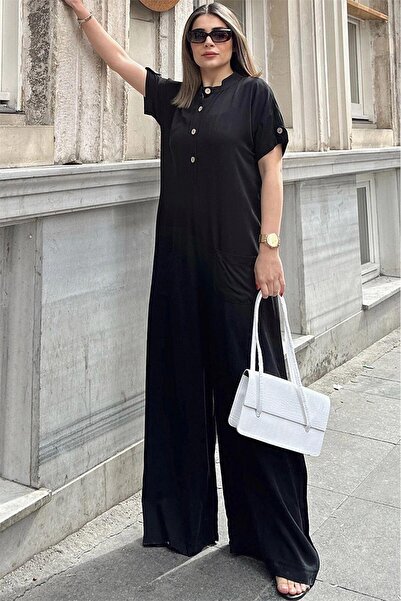 NEW LAVİVA Women's Black Jumpsuit - 700-3577