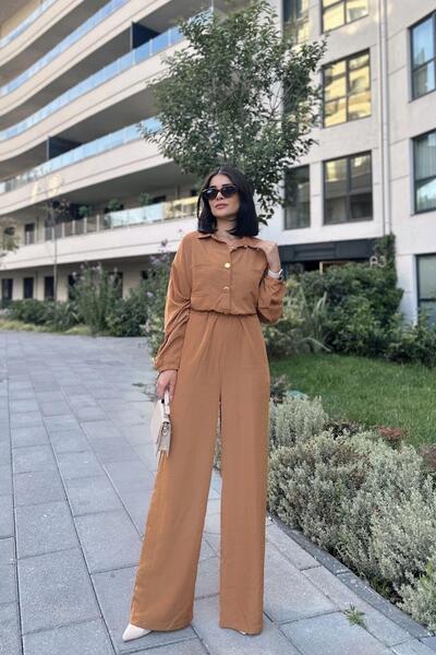 NEW LAVİVA Women's Tan Jumpsuit - 700-3360