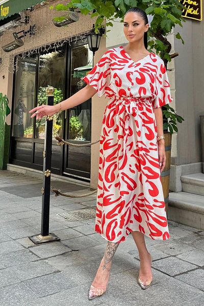 NEW LAVİVA Women's Red Dress - 700-3246