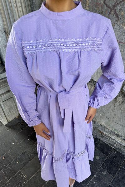 NEW LAVİVA Rochie de damă din dantelă - 700-3617