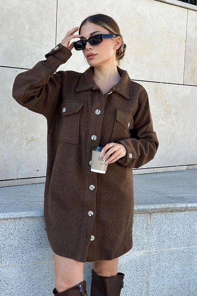 NEW LAVİVA Γυναικείο φόρεμα καφέ - 700-3270