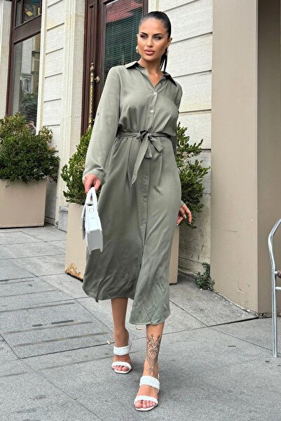 NEW LAVİVA Women's Khaki Dress - 700-t4011-1490