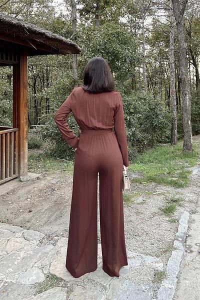 NEW LAVİVA Women's Brown Jumpsuit - 700-3297