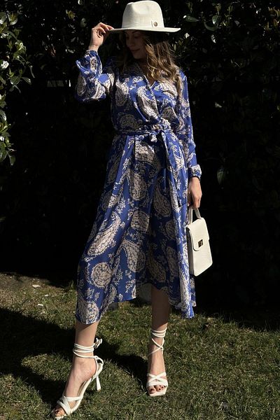 NEW LAVİVA Rochie lungă din satin pentru femei - 700-3236