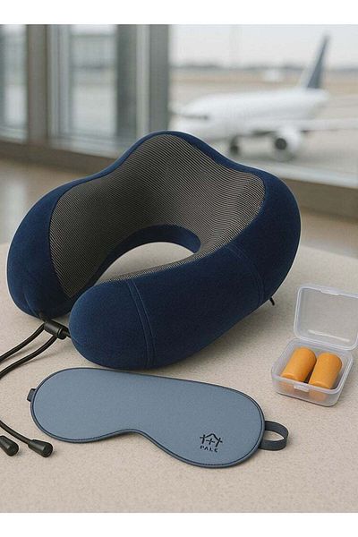 F.A.M.S Travel Pillow Memory Foam Neck Pillow | Comfort On The Go | Washable U Shaped | Plush Cooling Cover