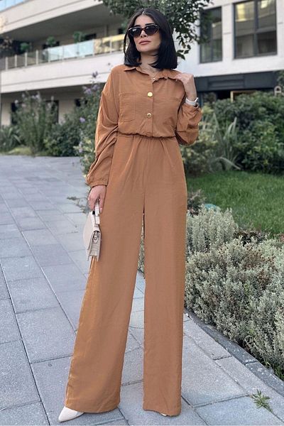 NEW LAVİVA Women's Tan Jumpsuit - 700-3360