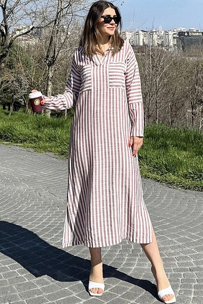NEW LAVİVA Rochie de damă Bordeaux - 700-3579