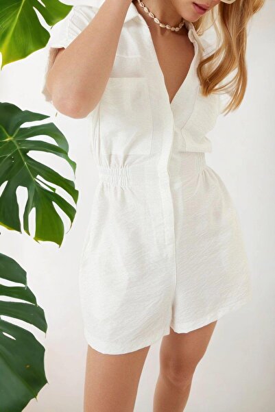 BEES JEANS Women's White Jumpsuit - 700-K7176