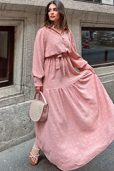 NEW LAVİVA Rochie pudra pentru femei - 700-3550