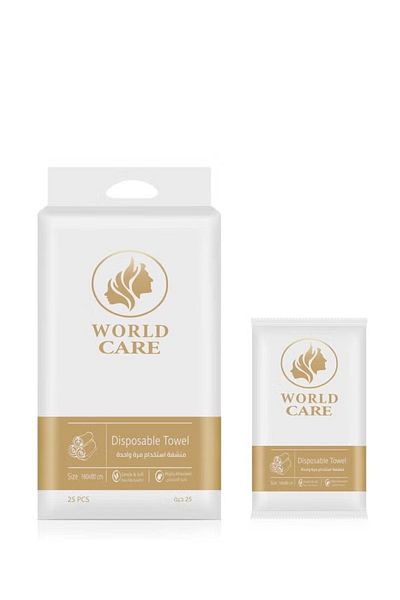 WORLD CARE Disposable towel, size 160X80cm, highly absorbent, gentle and soft, 25 pieces