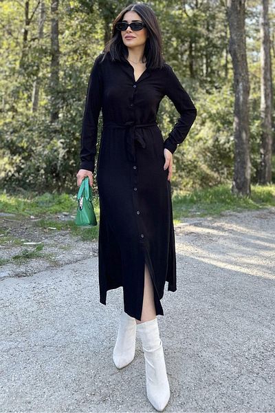 NEW LAVİVA Rochie neagră de damă - 700-T4011-1490