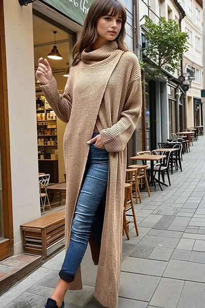 NEW LAVİVA Γυναικείο Καφέ Φόρεμα - 700-CCK95007