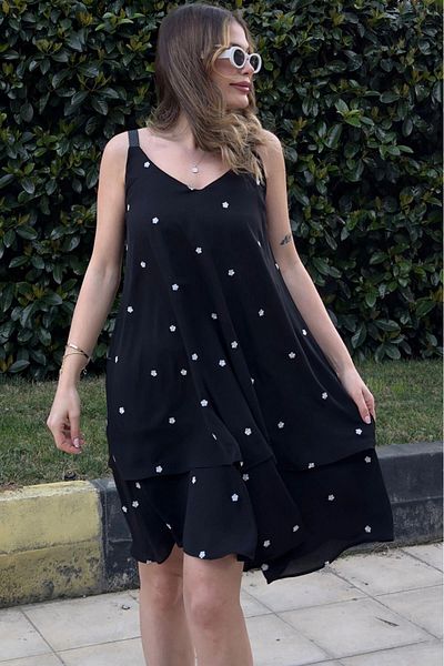 NEW LAVİVA Rochie neagră de damă - 700-3420