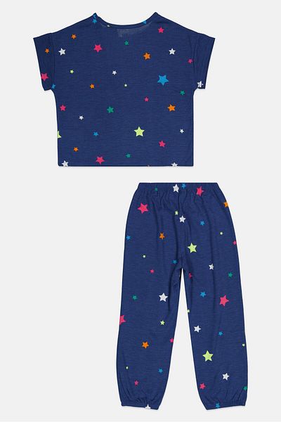 GAP Kids Girl 2 Piece Allover Print Top And Bottom Pajama Set, Multicolor