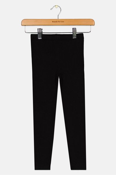 GAP Kids Girl Ribbed Pull On Leggings, Black