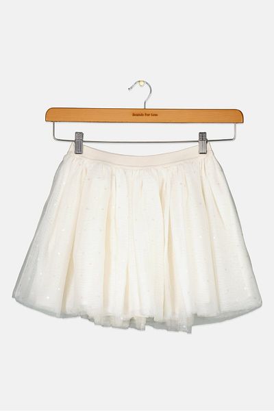 GAP Kids Girl Textured Casual Skirt, White